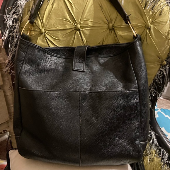 G.I.L.I Got it Love it Black leather fringe purse/shoulder hobo bag 40$ EUC - Picture 3 of 5